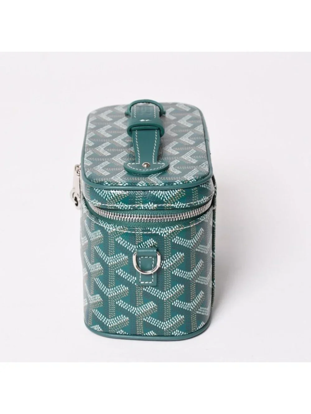 Goyard Muse Vanity Case Mini Nano Bag Green 2-Way Goyardine Canvas Calfskin
